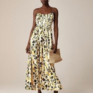 NWT J. Crew Collection Floral Ruched Maxi Dress in Luster Georgette CK990 Sz 16